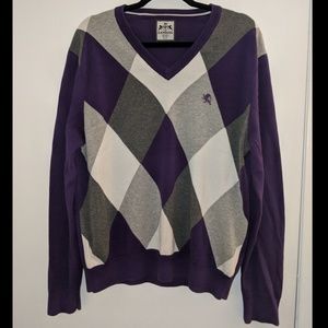 Express Argyle V-Neck Sweater